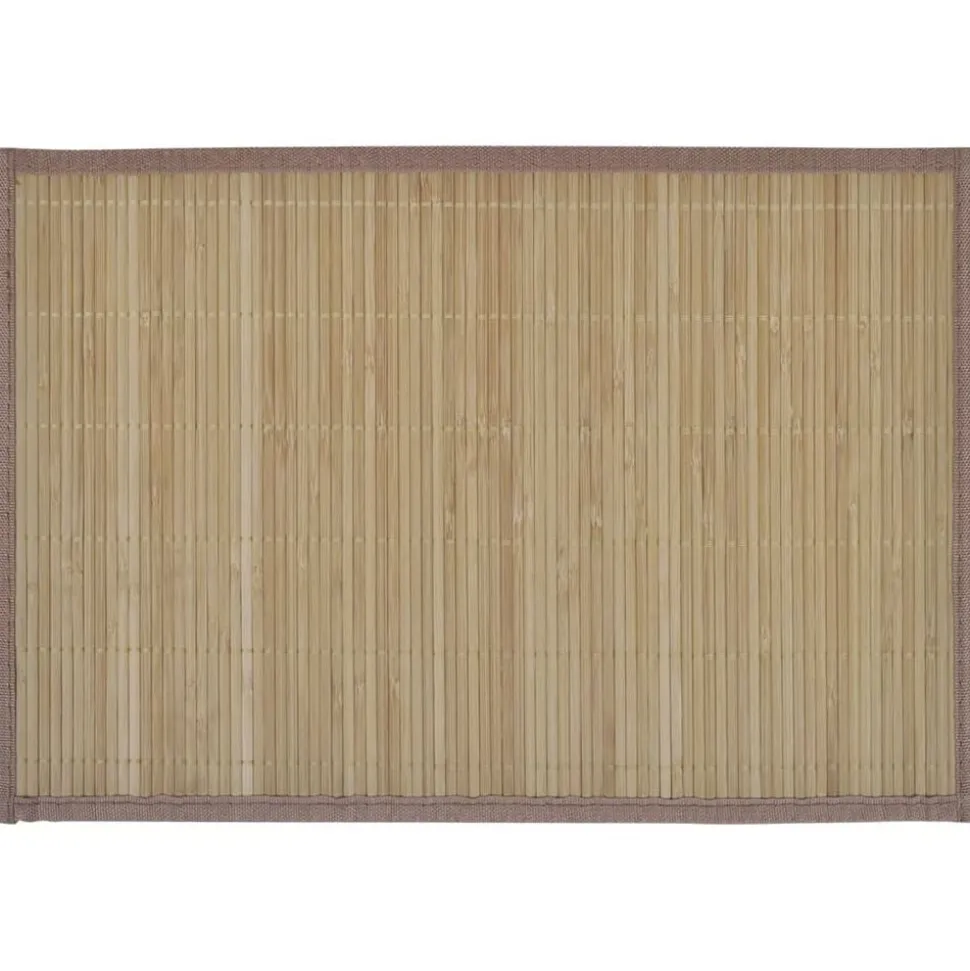 6 Bordstabletter i bambu 30 x 45 cm brun