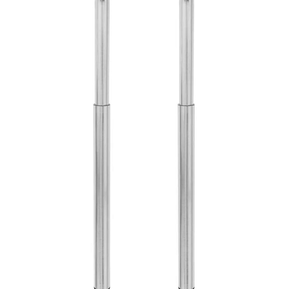 2 Teleskopiska bordsben i rostfritt stål 710 mm-1100 mm