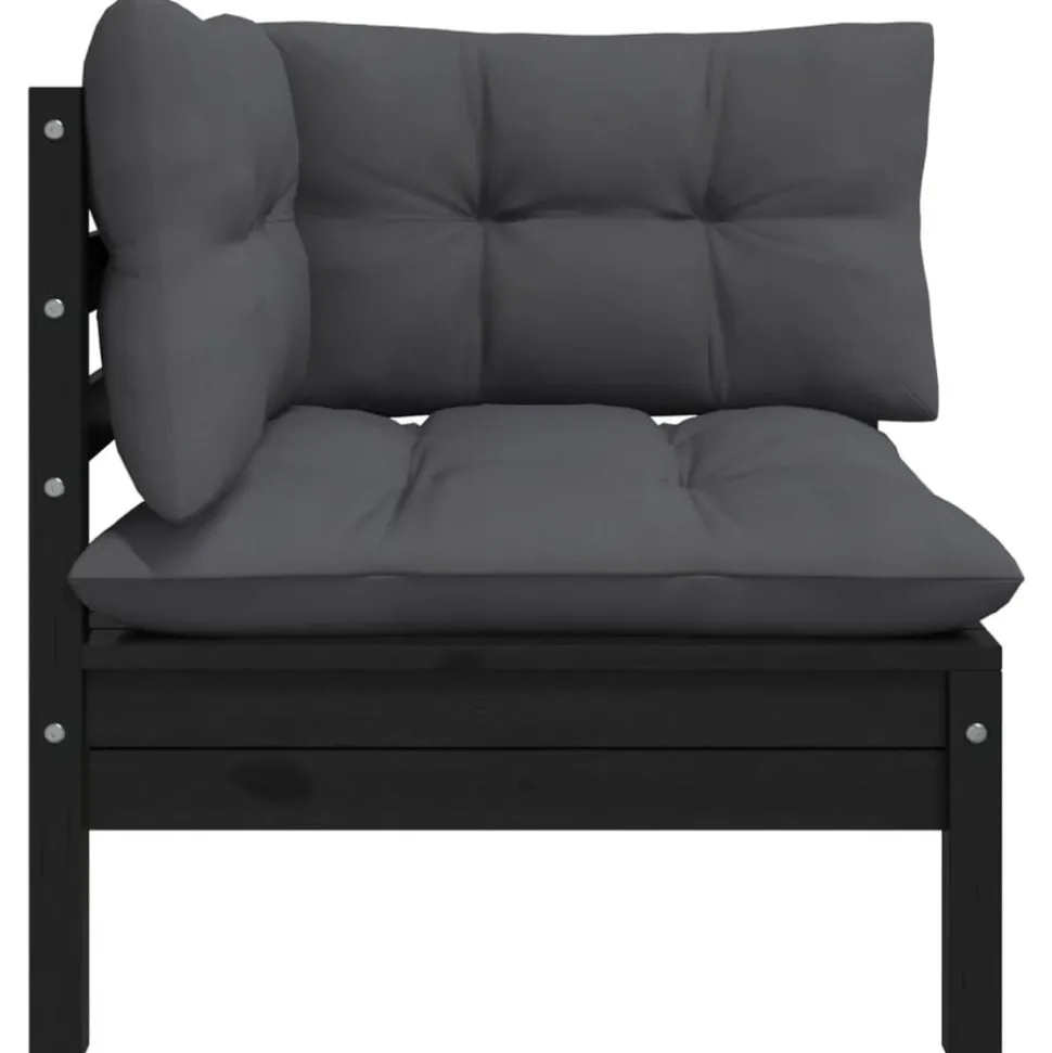 806632 vidaXL Trädgårdshörnsoffa med kuddar vit massiv furu