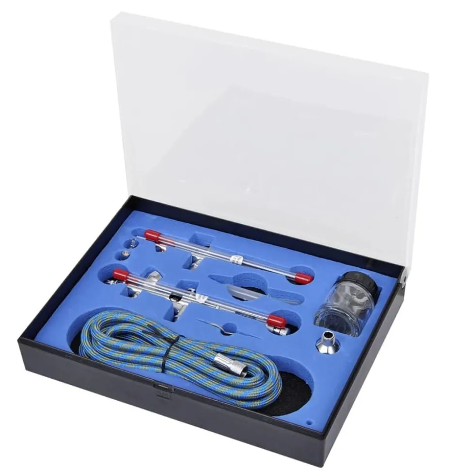 Airbrush Set med 2 sprutpistoler