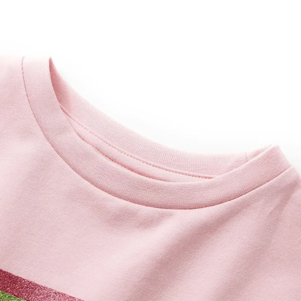 Barnklänning med dragsko ljus rosa 104