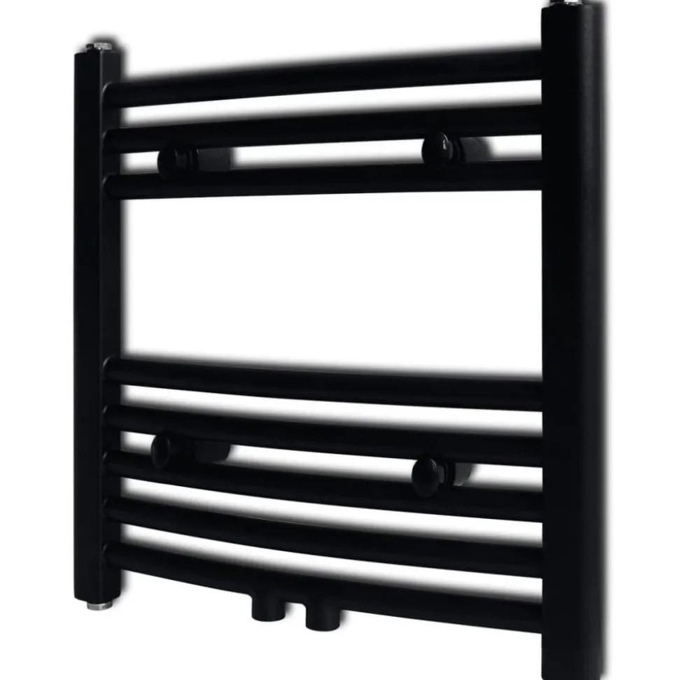 Handdukstork centralvärme element båge 480 x 480 mm svart