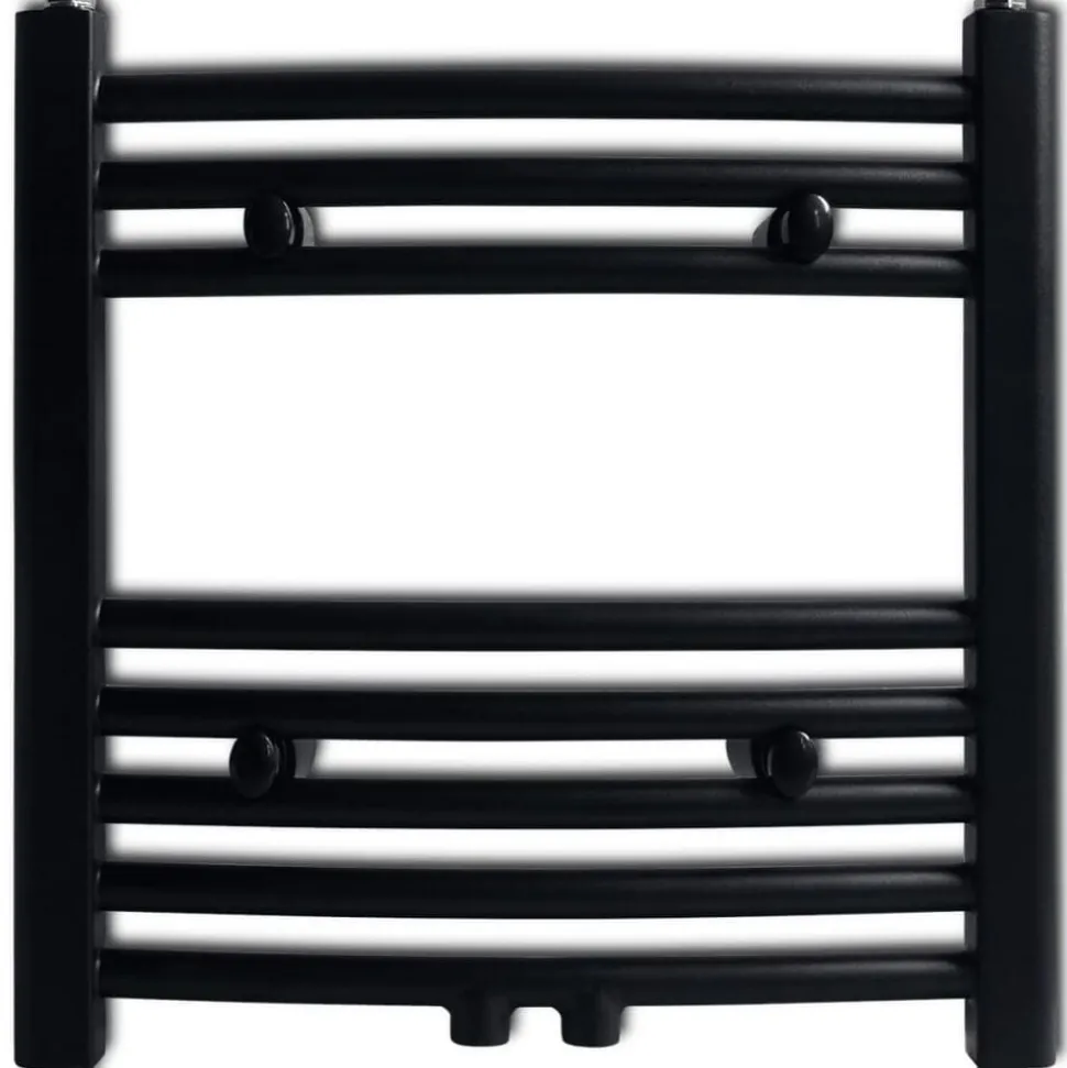 Handdukstork centralvärme element båge 480 x 480 mm svart