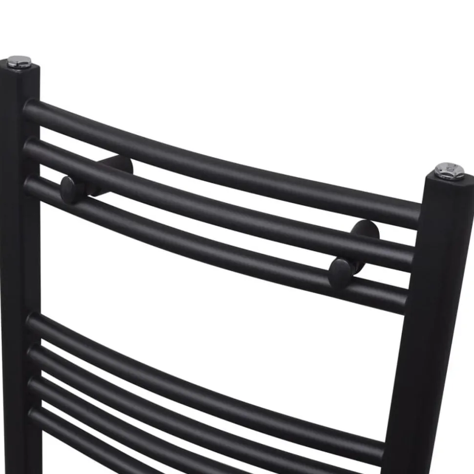 Handdukstork centralvärme element båge 480 x 480 mm svart