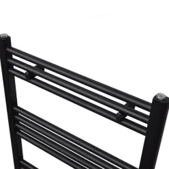 Best vidaXL Handdukstork centralvärme element rak 480 x 480 mm Svart