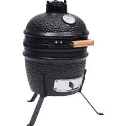 Discount vidaXL Kamado Rökgrill 2-i-1 keramik 56 cm Svart
