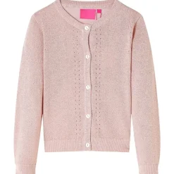 Stickad kofta för barn mjuk rosa 92