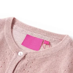 Stickad kofta för barn mjuk rosa 92