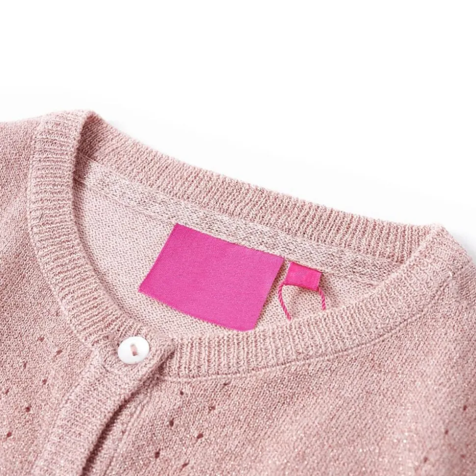 Stickad kofta för barn mjuk rosa 92