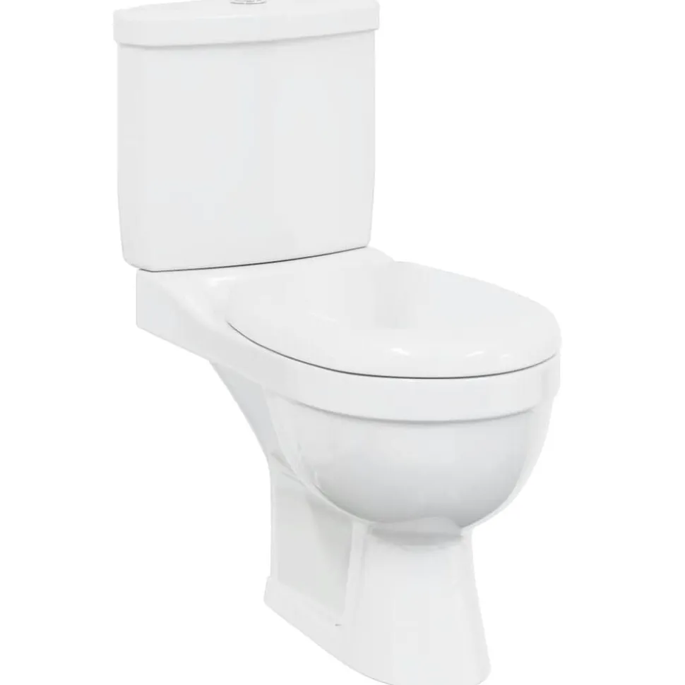 Toalett med cistern vit