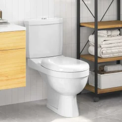 Toalett med cistern vit