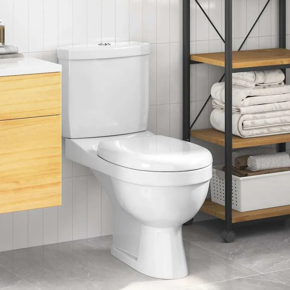 Toalett med cistern vit