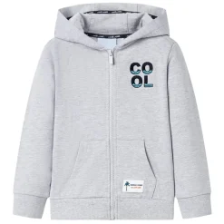Clearance vidaXL Tröja med huva för barn och dragkedja 92 Grå