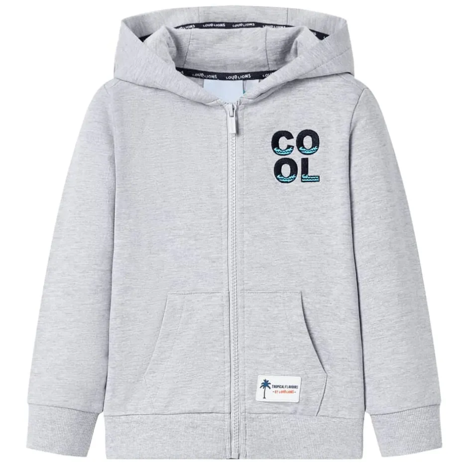 Clearance vidaXL Tröja med huva för barn och dragkedja 92 Grå