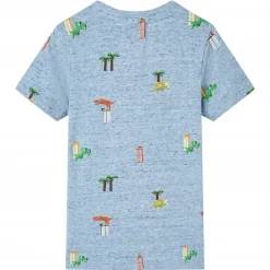Sale vidaXL T-shirt för barn melange 104 Blå