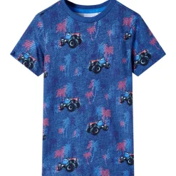 Hot vidaXL T-shirt för barn grå mörk melange 104 Blå