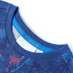 Hot vidaXL T-shirt för barn grå mörk melange 104 Blå