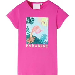 New vidaXL T-shirt för barn mörk 104 Rosa