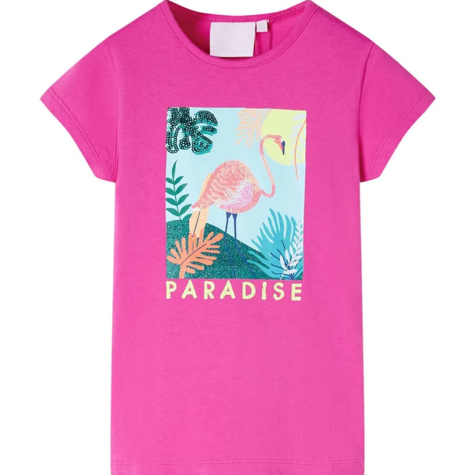 New vidaXL T-shirt för barn mörk 104 Rosa