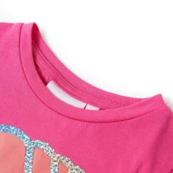 Clearance vidaXL T-shirt för barn mörk 116 Rosa