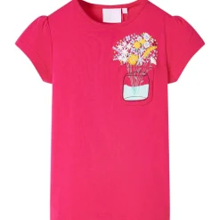 T-shirt för barn stark rosa 116