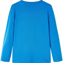 T-shirt med långa ärmar för barn koboltblå 116