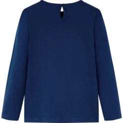 T-shirt med långa ärmar för barn marinblå 104