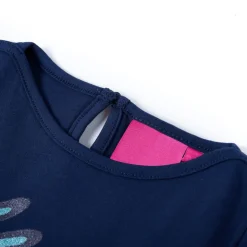 T-shirt med långa ärmar för barn marinblå 104