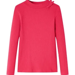 T-shirt med långa ärmar för barn stark rosa 92