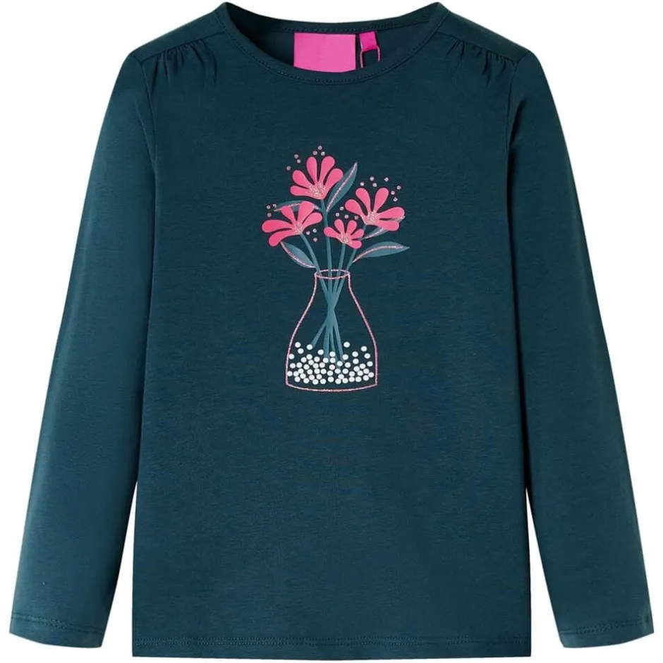 Discount vidaXL T-shirt med långa ärmar för barn mörk 104 Grön