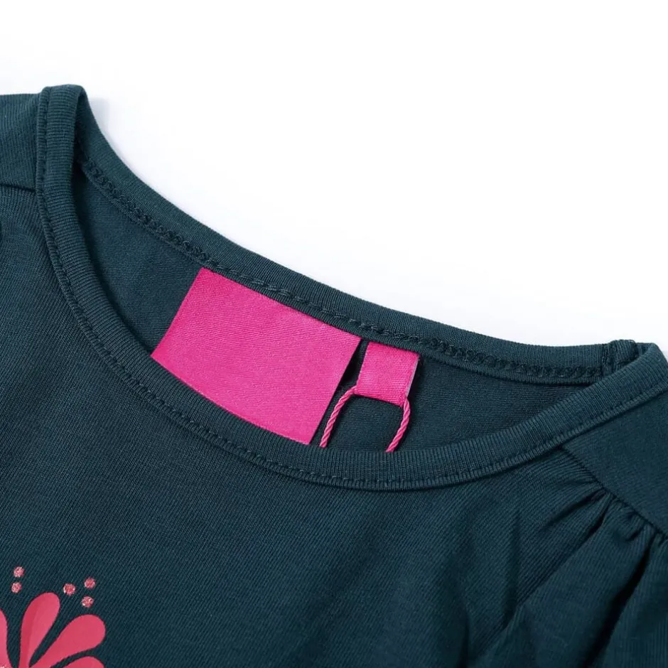 Discount vidaXL T-shirt med långa ärmar för barn mörk 104 Grön