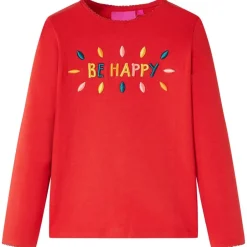 New vidaXL T-shirt med långa ärmar för barn 92 Röd