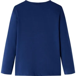 T-shirt med långa ärmar för barn marinblå 116