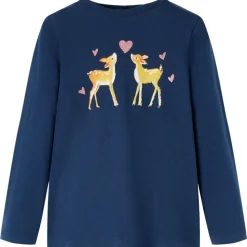 T-shirt med långa ärmar för barn marinblå 92
