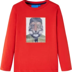 Clearance vidaXL T-shirt med långa ärmar för barn 128 Röd
