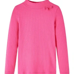 Outlet vidaXL T-shirt med långa ärmar för barn ribbstickad stark 92 Rosa