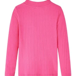 Outlet vidaXL T-shirt med långa ärmar för barn ribbstickad stark 92 Rosa
