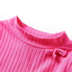 Outlet vidaXL T-shirt med långa ärmar för barn ribbstickad stark 92 Rosa
