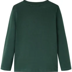 T-shirt med långa ärmar för barn mörkgrön 92
