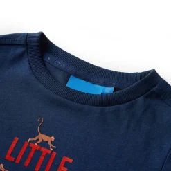 T-shirt med långa ärmar för barn marinblå 92