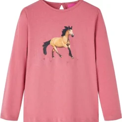 T-shirt med långa ärmar för barn gammelrosa 104