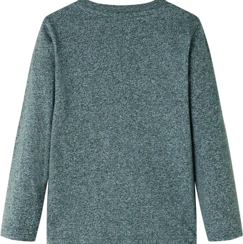 T-shirt med långa ärmar för barn mörkgrön melange 104