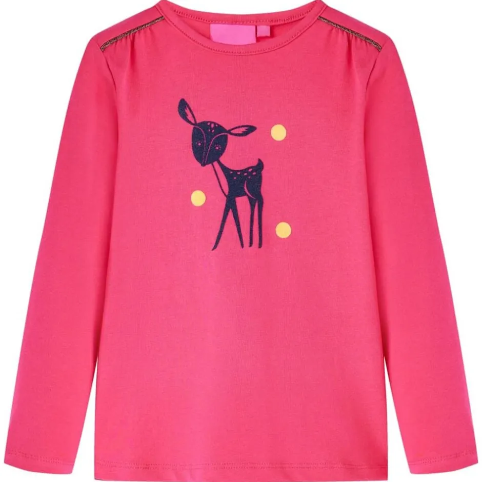 Outlet vidaXL T-shirt med långa ärmar för barn stark 104 Rosa