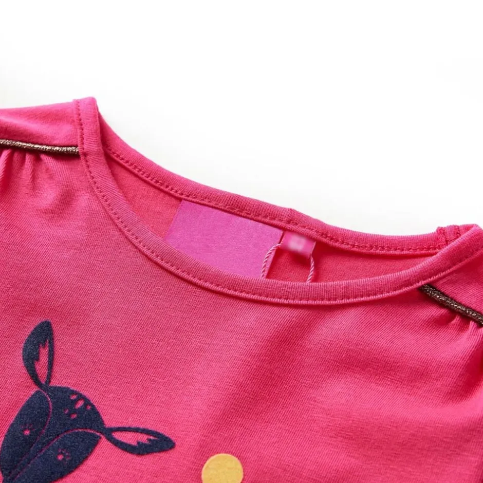 Outlet vidaXL T-shirt med långa ärmar för barn stark 104 Rosa