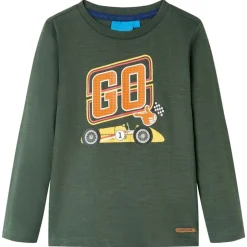 Hot vidaXL T-shirt med långa ärmar för barn 92 Mörkgrön