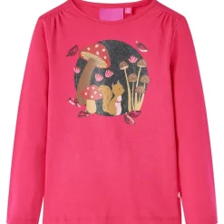 Outlet vidaXL T-shirt med långa ärmar för barn stark 104 Rosa