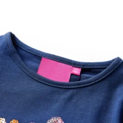 T-shirt med långa ärmar för barn marinblå 104