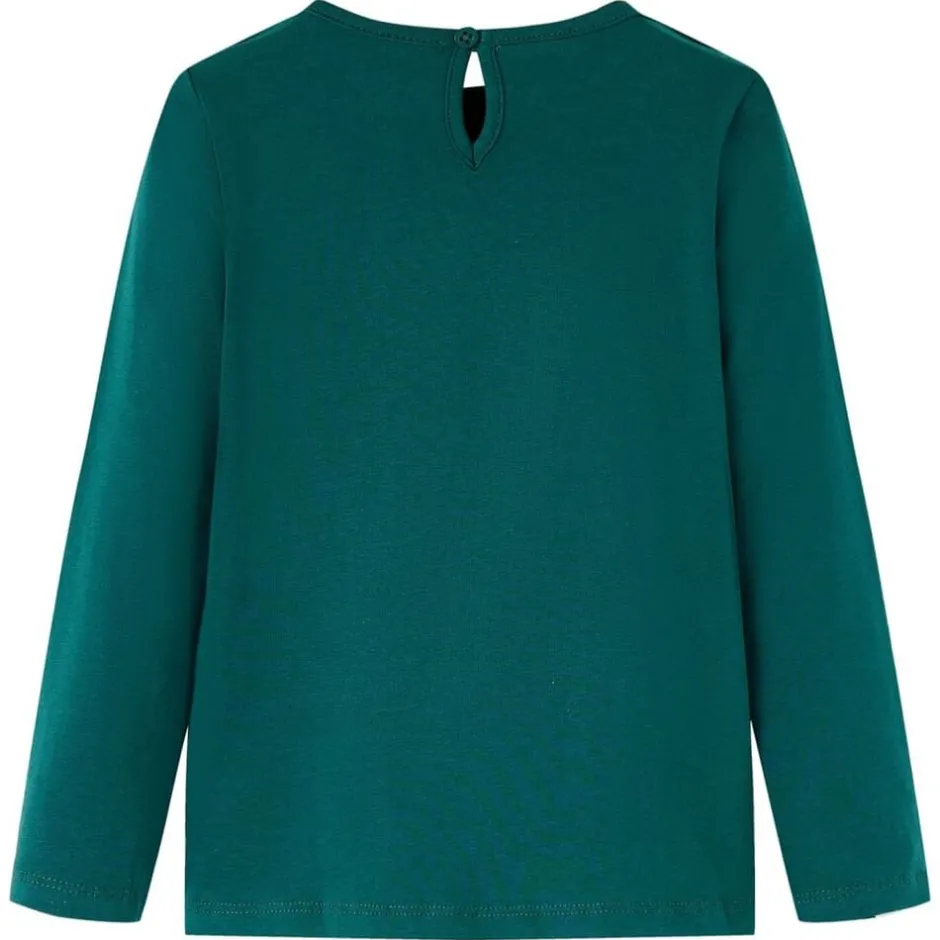 Discount vidaXL T-shirt med långa ärmar för barn 92 Mörkgrön