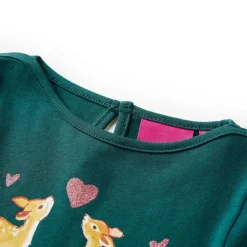 Discount vidaXL T-shirt med långa ärmar för barn 92 Mörkgrön