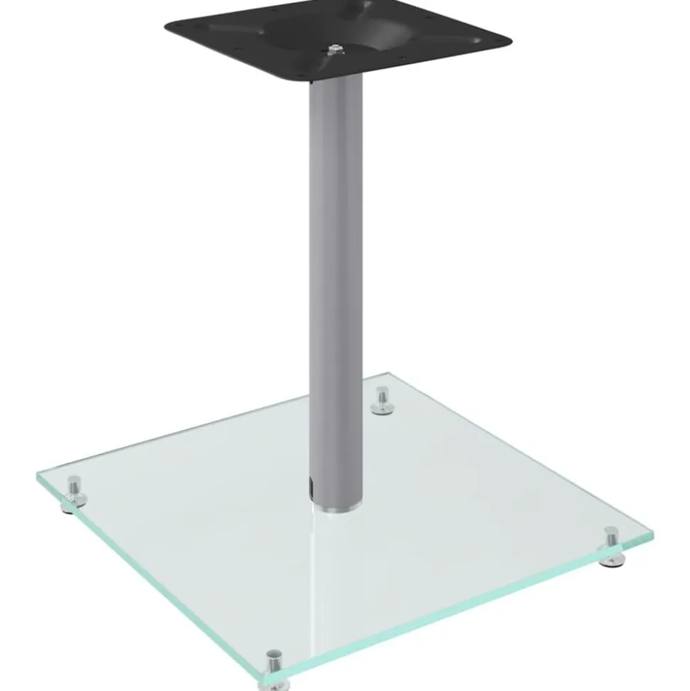 vidaL Högtalarstativ 2 st härdat glas 3-pelardesign silver